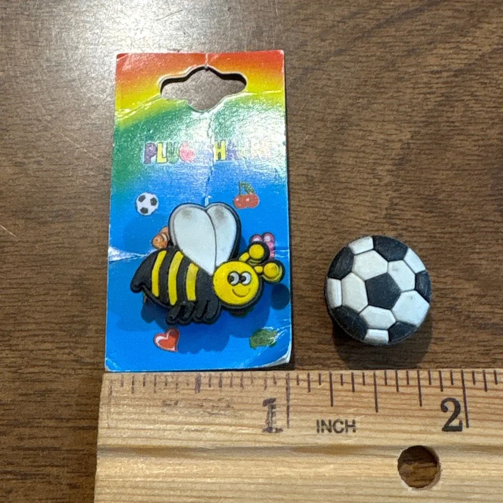 Cute Bee Soccer Ball Plug Charm Set for‎ Crocs or Bracelets Shoe Decoration